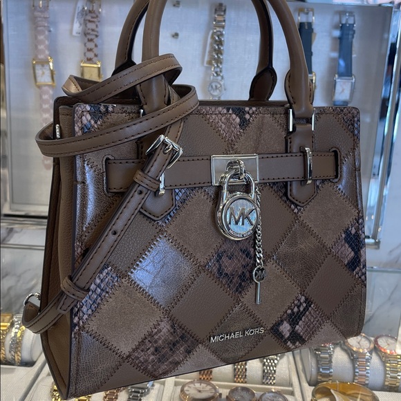 MICHAEL KORS Hamilton Small Patchwork Satchel Crossbody Bag
Driftwood 
NWT - Picture 15 of 16